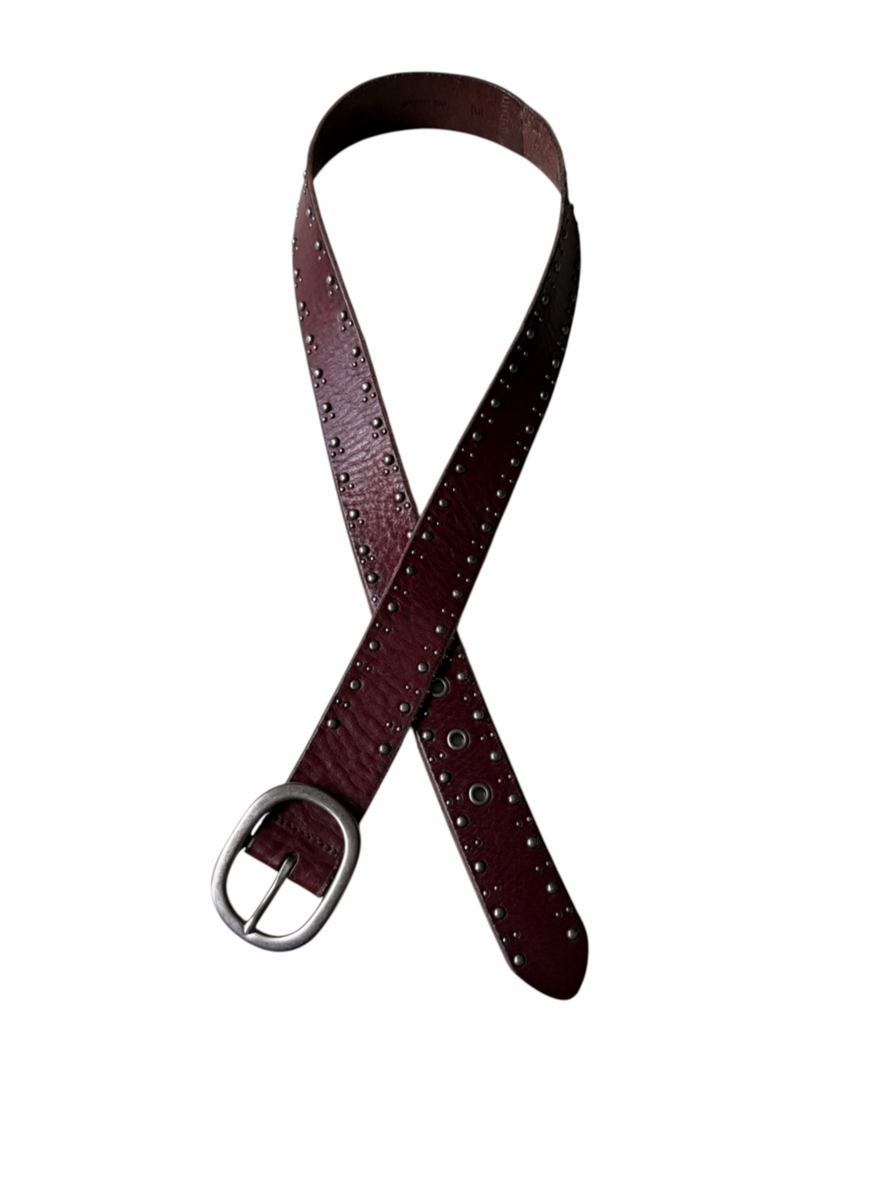 Fossil Casual Brown Leather Belt with Aged Steel Oval Buckle, 35”-37”